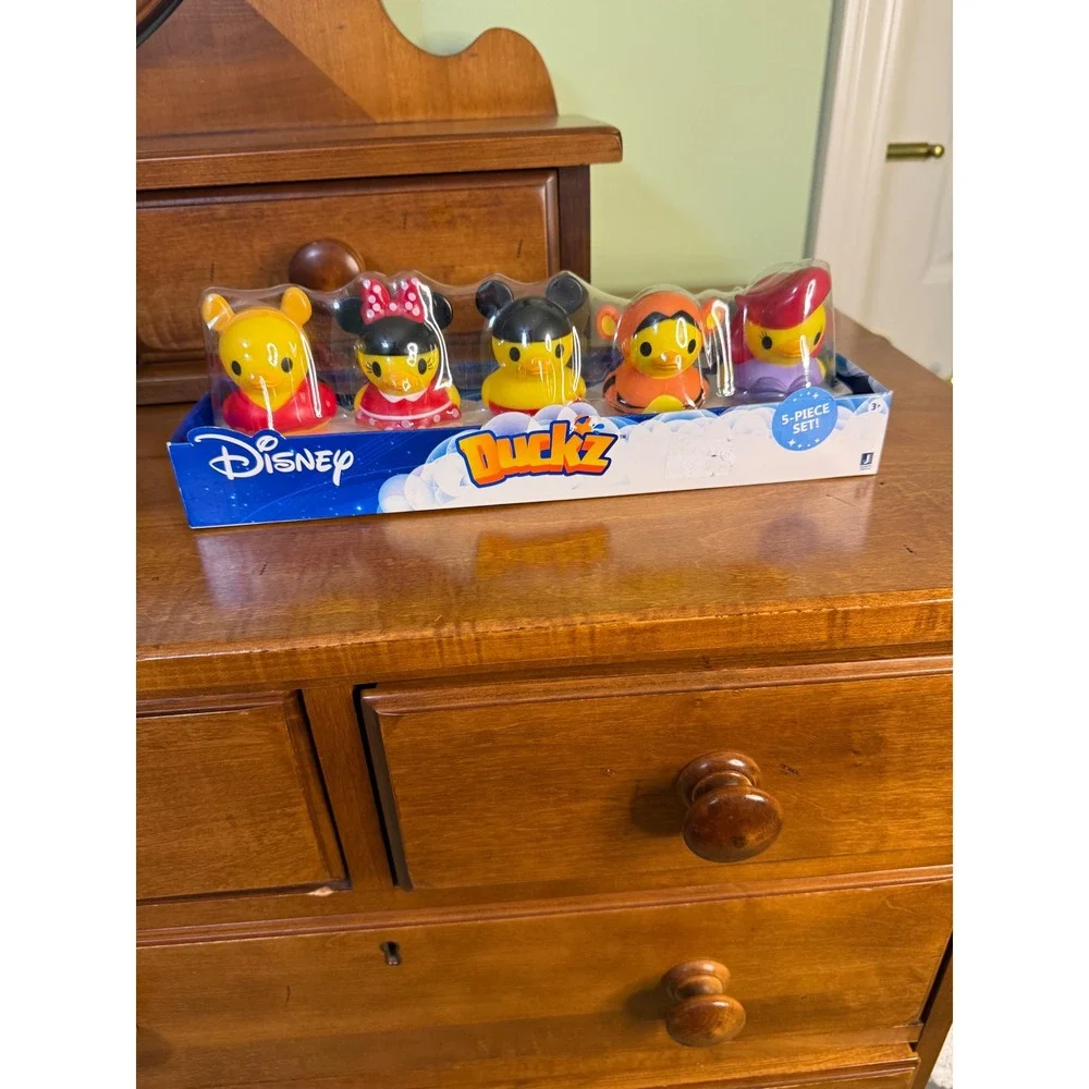 NEW Disney Duckz 5 Duck Set Mickey Minnie Pooh Tigger Ariel Bath Jeep rare bah